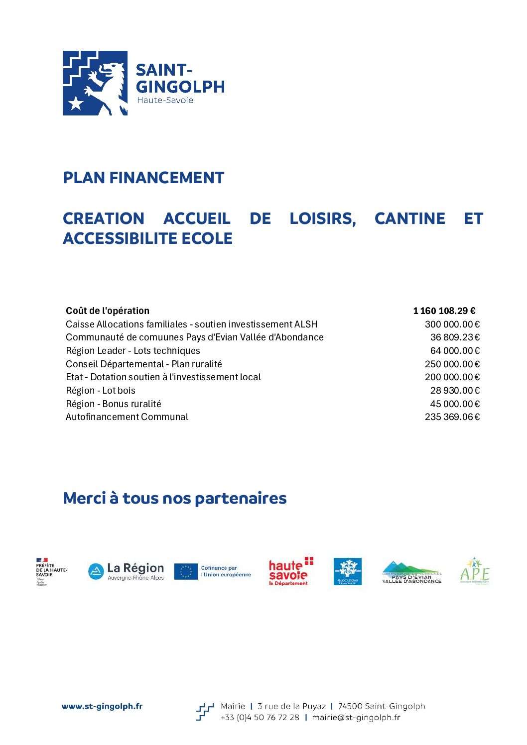 plan financement travaux ecole